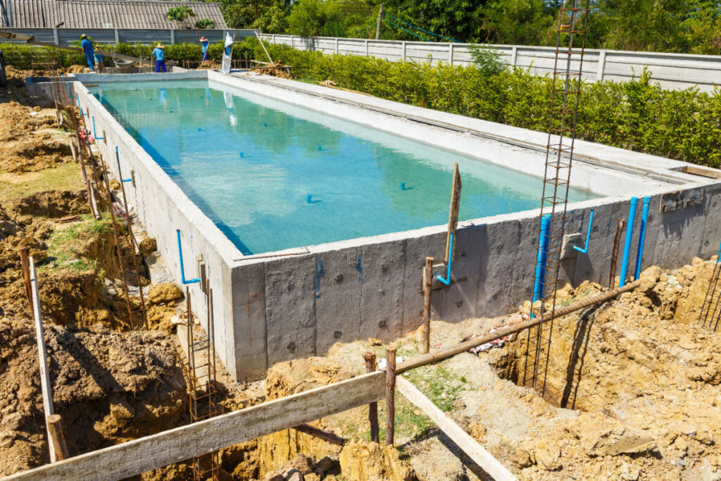 Photographie Construction d'une piscine